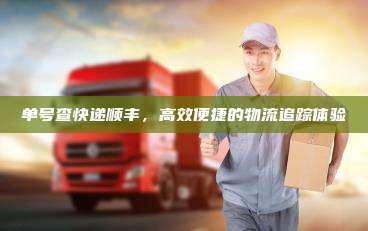 单号查快递顺丰，高效便捷的物流追踪体验