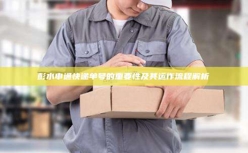 彭水申通快递单号的重要性及其运作流程解析