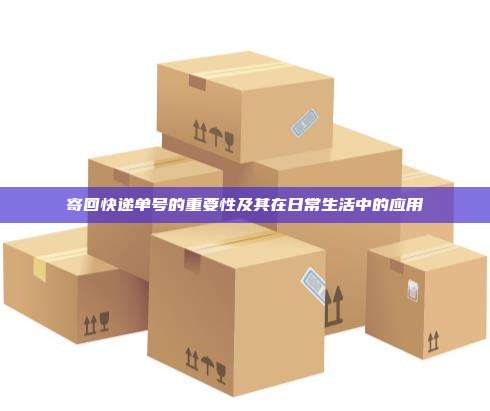 寄回快递单号的重要性及其在日常生活中的应用