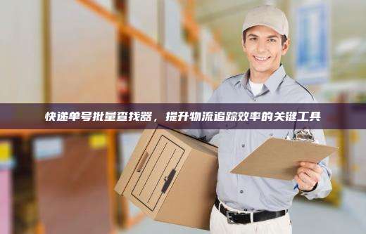 快递单号批量查找器,提升物流追踪效率的关键工具