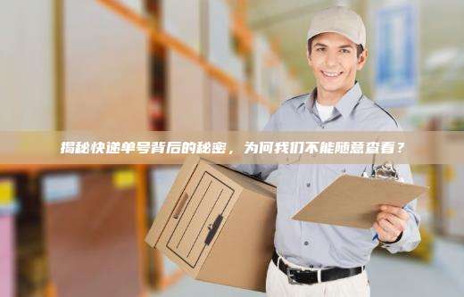 揭秘快递单号背后的秘密,为何我们不能随意查看?