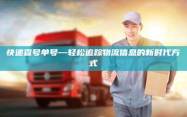 快递查号单号—轻松追踪物流信息的新时代方式